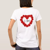 Red Roses Heart I Bling Wedding T-Shirt (Achterkant)