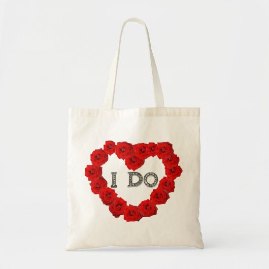 Red Roses Heart I Bling Wedding Tas (Voorkant)