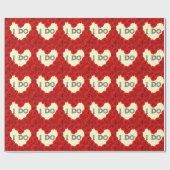 Red Roses Heart I Bling Wrapping Paper Cadeaupapier (Vlak)