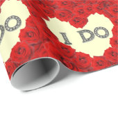 Red Roses Heart I Bling Wrapping Paper Cadeaupapier (Rol Hoek)