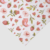 Red Roses Heart Pattern Sweet Valentijnsdag Tissuepapier (Detail)