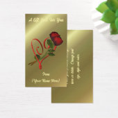 Red Roses Heart, persoonlijk Label met creditcard Visitekaartje (Bureau)