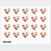 Red Roses Heart Stickers (Vel)