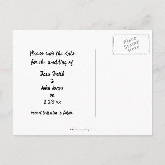 Red Roses Heart Wedding Bewaar de datum Aankondigingskaart (Achterkant)