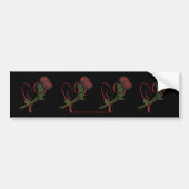Red Roses Hearts Flower Bumpersticker Car Art (Voorkant)