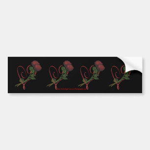 Red Roses Hearts Flower Bumpersticker Car Art