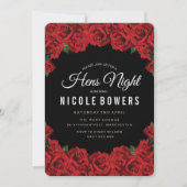 Red Roses Hens Night Party Uitnodiging (Voorkant)
