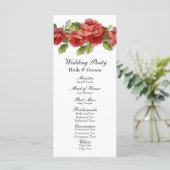 Red Roses huwelijksprogramma Programmakaart (Staand voorkant)