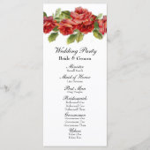 Red Roses huwelijksprogramma Programmakaart (Voorkant)