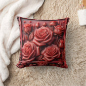 "Red roses in Wax design" Kussen (Deken)