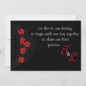 Red Roses Intertwined Wedding Invitations Kaart (Achterkant)