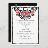 Red Roses Intertwined Wedding Invitations Kaart (Voorkant / Achterkant)
