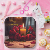 Red Roses Jubileum Papieren Bordje (Feest)