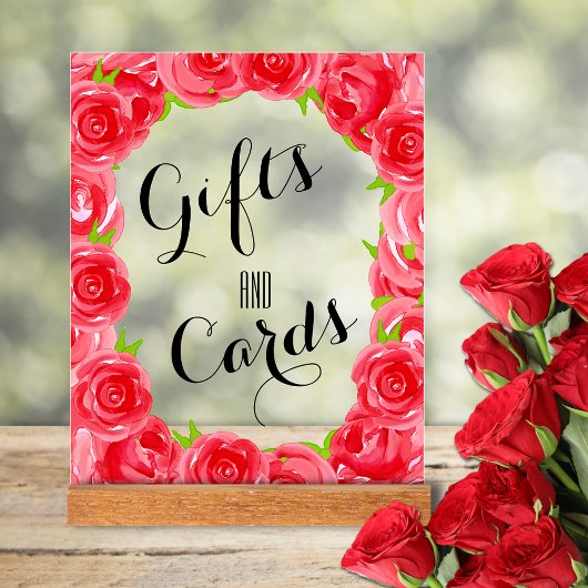 Red Roses Kaarten en geschenken Vrijgezellenfeest Acryl Bord