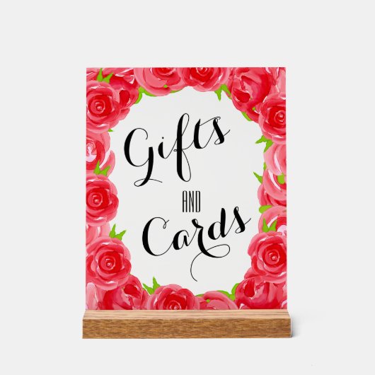 Red Roses Kaarten en geschenken Vrijgezellenfeest Acryl Bord (Voorkant)