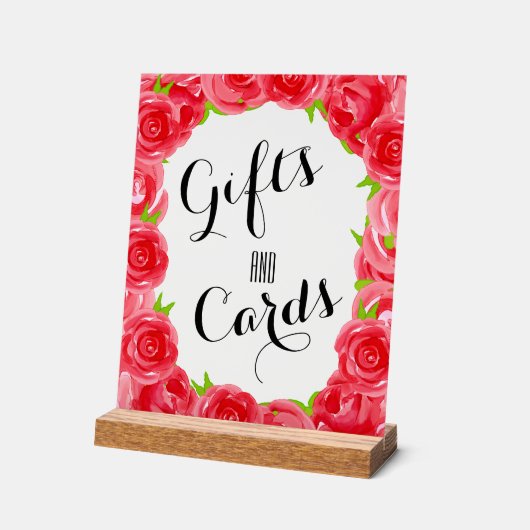 Red Roses Kaarten en geschenken Vrijgezellenfeest Acryl Bord (Hoek)