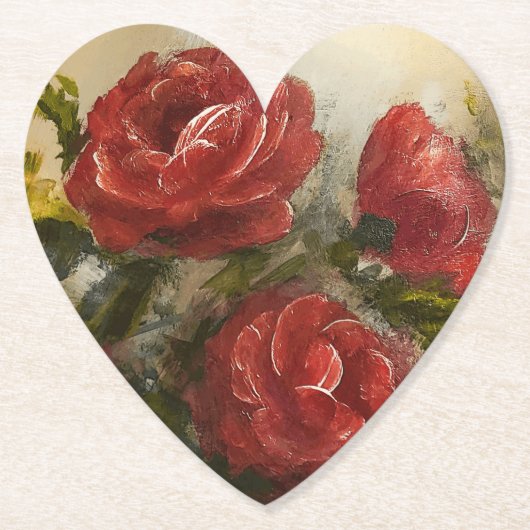 Red Roses  Kartonnen Onderzetters (Voorkant)