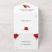 Red Roses Kentucky Derby Wedding Invitations All In One Uitnodiging (Buitenkant)