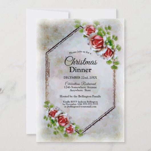 Red Roses kerst Kaart (Voorkant)