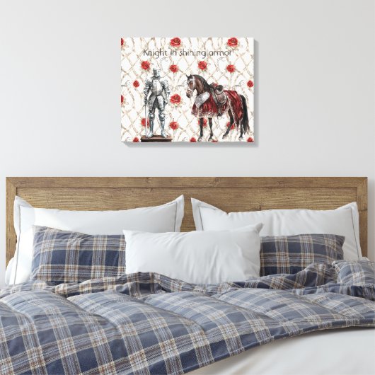 Red Roses Knight in Shining Armor Canvas Afdruk (Insitu (Slaapkamer))