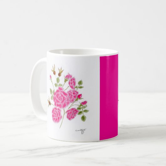 Red roses koffiemok (Voorkant links)