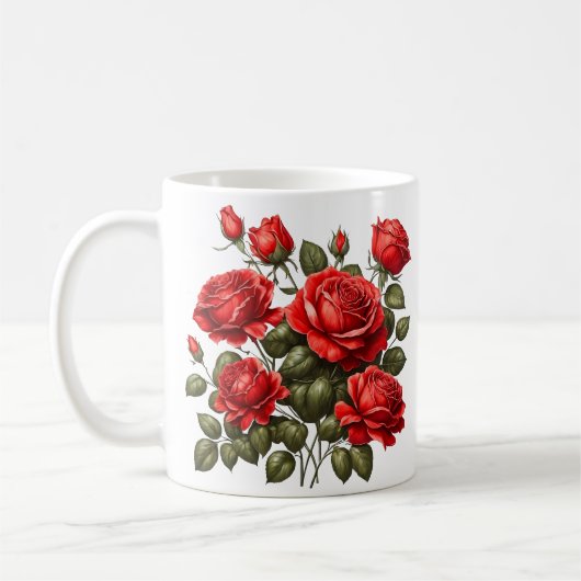 Red roses koffiemok (Links)