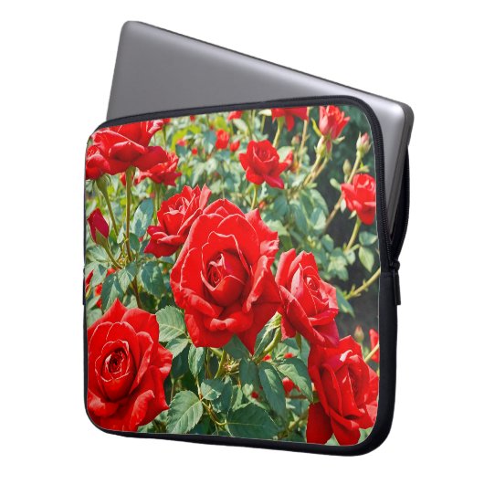 Red Roses Laptop Sleeve (Voorkant Links)