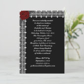 Red Roses Lattice Gothic Wedding Invites Kaart (Staand voorkant)