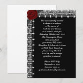 Red Roses Lattice Gothic Wedding Invites Kaart (Voorkant / Achterkant)