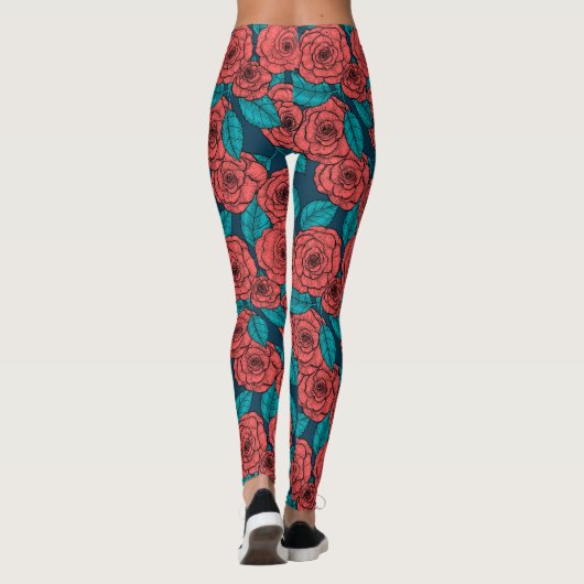 Red roses leggings (Achterkant)