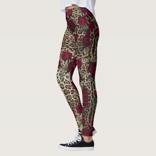 Red Roses Leopard print Leggings (Links)