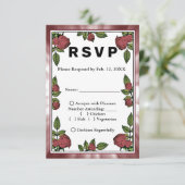 Red Roses Lijst Afbeelding Red Clouds Wed RSVP & M Kaartje (Staand voorkant)