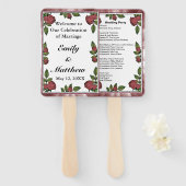 Red Roses Lijst met Border Afbeelding Party Lijst Handwaaier (Voorkant en achterkant)