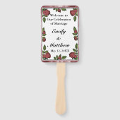 Red Roses Lijst met Border Afbeelding Party Lijst Handwaaier (Voorkant)