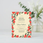 Red Roses Lijst Vrijgezellenfeest AANGEPASTE QR-co Briefkaart (Staand voorkant)