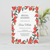 Red Roses Lijst Vrijgezellenfeest AANGEPASTE QR-co Kaart (Staand voorkant)