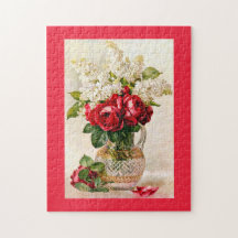 Red Roses & Lilacs Paul de Longpre  Puzzle