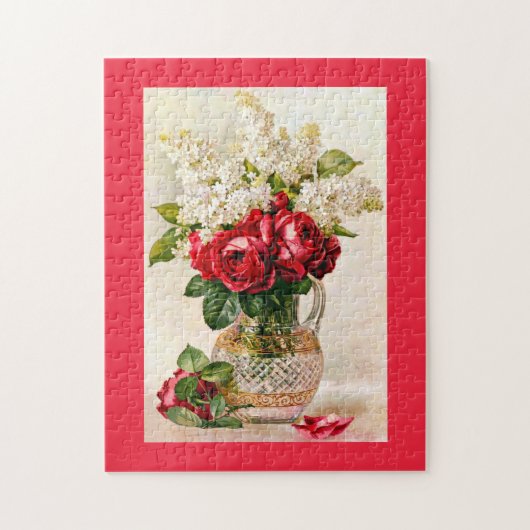 Red Roses & Lilacs Paul de Longpre  Puzzle Legpuzzel (Verticaal)