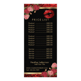 Red Roses Lip Glitter - Zwarte prijslijst Reclamekaart