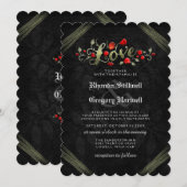 Red Roses LOVE Halloween "SAMEN MET" Uitnodigen Kaart (Voorkant / Achterkant)