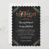 Red Roses LOVE Halloween "SAMEN MET" Uitnodigen Kaart (Voorkant)