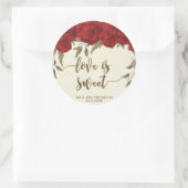 Red Roses Love is lieve gunst sticker (Tas)