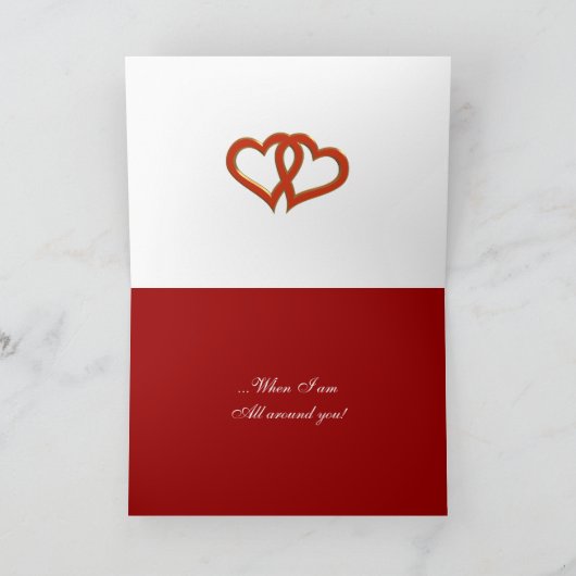 Red Roses Love Valentijn kaart of uitnodiging (Binnen)