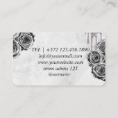 Red Roses Marble Initiaal Visitekaartje (Achterkant)