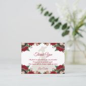 Red Roses Mariachi Quinceañera Dank u wel Visitekaartje (Staand voorkant)