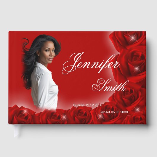 Red Roses Memorial Guest Book Gastenboek (Voorkant)