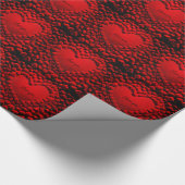 Red Roses met Red Hearts Valentijn Romantisch Cadeaupapier (Hoek)