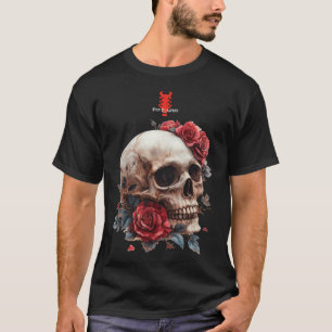 Red Roses metalen schedel Ben Elkanar T-shirt