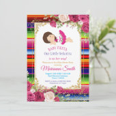 Red Roses Mexican Floral Fiesta Baby shower Kaart (Staand voorkant)