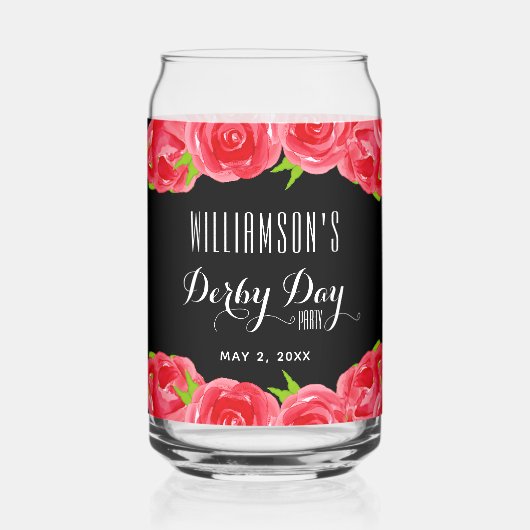 Red Roses Mint Julep Derby Day Blikvorm Glas (Voorkant)